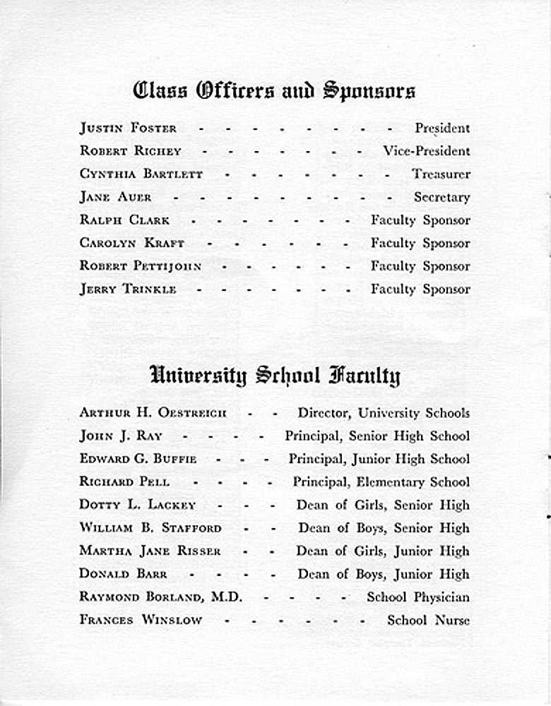 UHS Commencement Programs